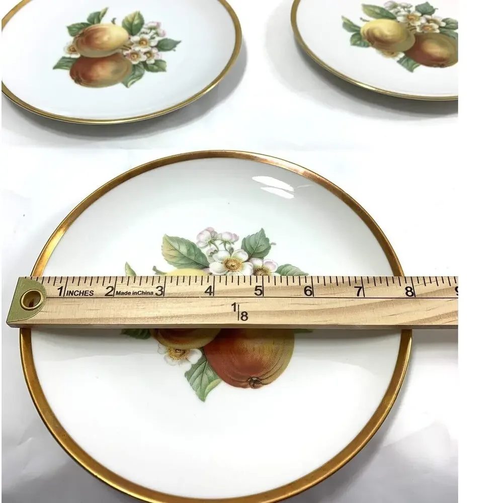 3 Vintage Hutschenreuther Selb Fruit Salad Plates Bavaria‎ Germany Pasco Peaches